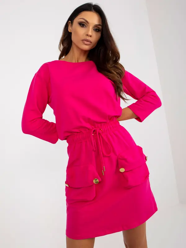 Och Bella Dress-TW-SK-OB-037.20-fuchsia