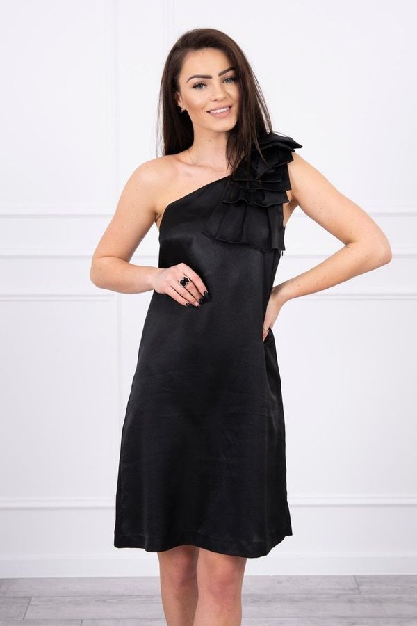 Kesi Dress with a bow on the shoulder black