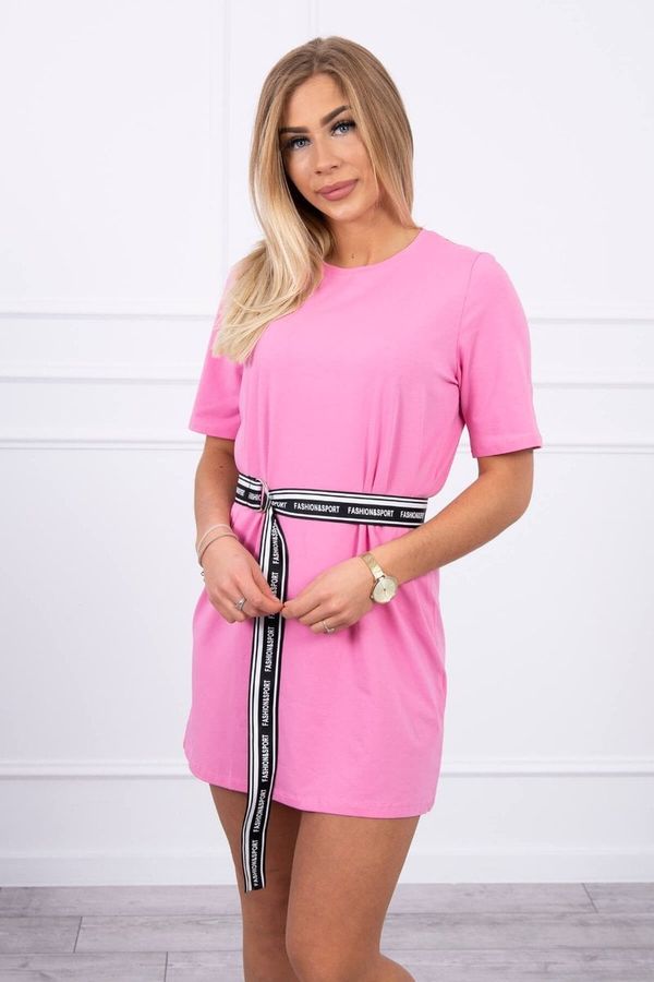 Kesi Dress with a decorative belt light pink