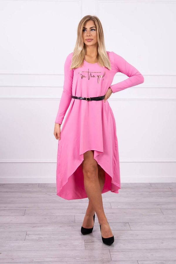 Kesi Dress with decorative belt and inscription light pink