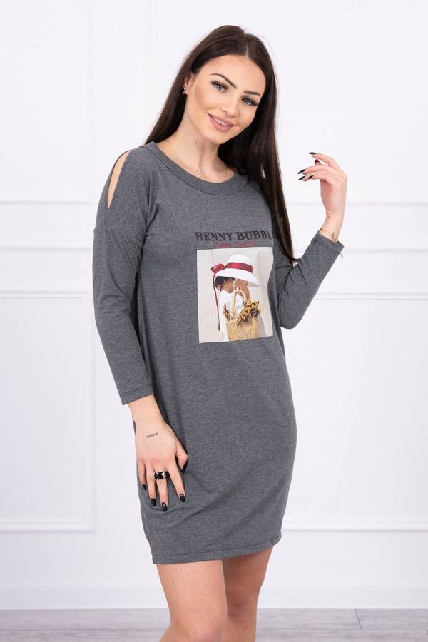 Kesi Dress with graphite print basket