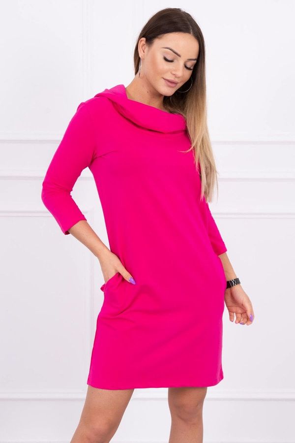 Kesi Dress with hood and fuchsia-colored pockets