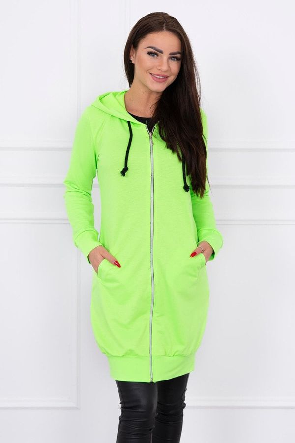 Kesi Dress with hood and hood green neon color