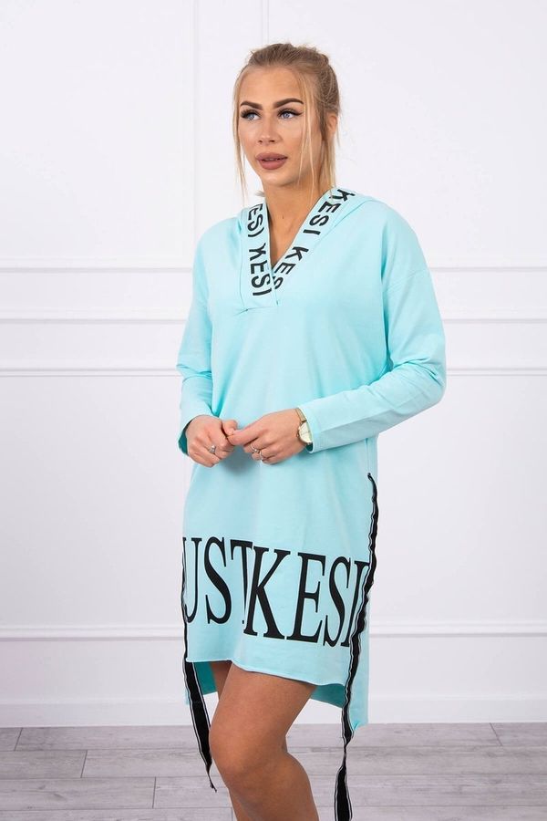 Kesi Dress with hood and mint print