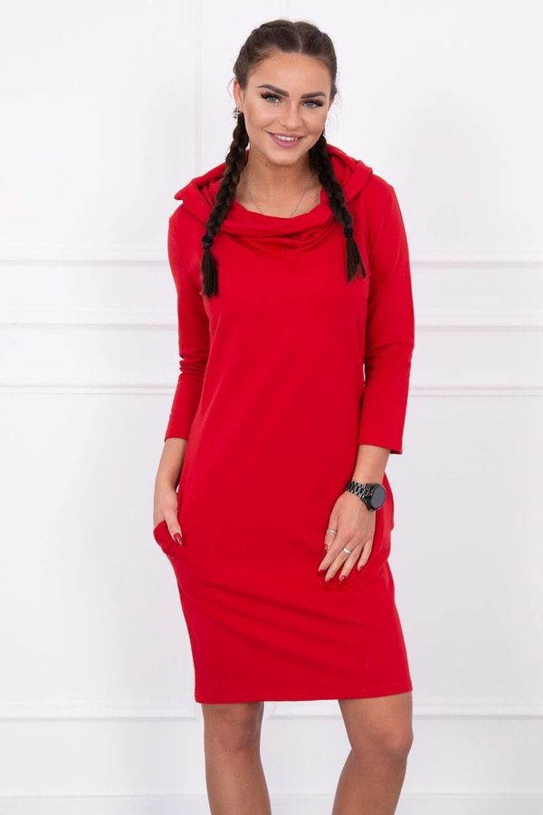 Kesi Dress with hood and pockets red