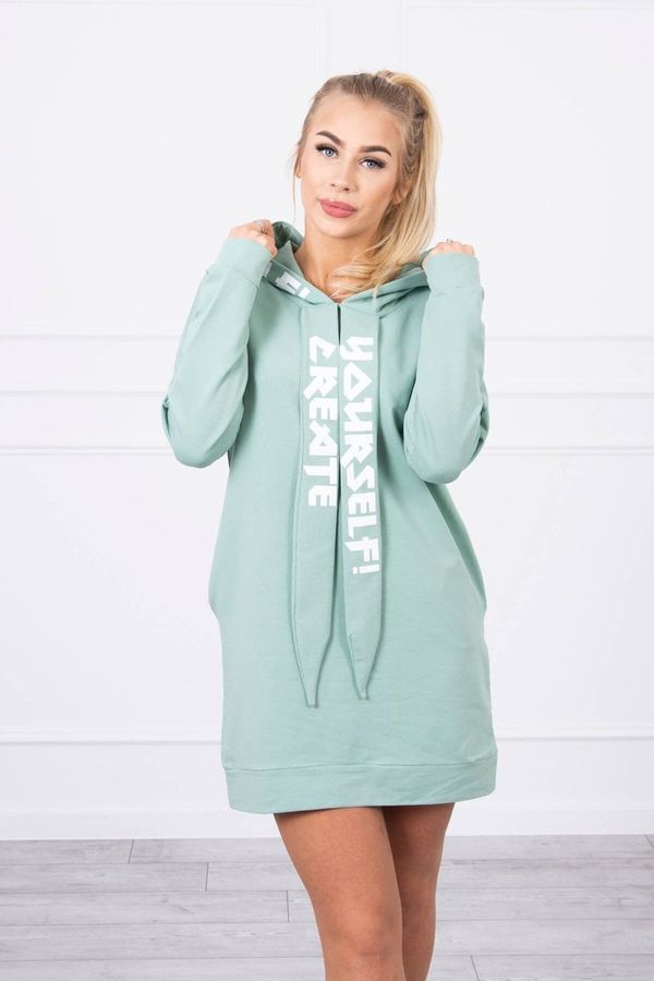 Kesi Dress with hood Oversize dark mint