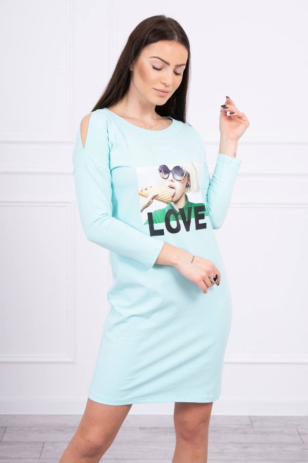 marka niezdefiniowana Dress with love mint print