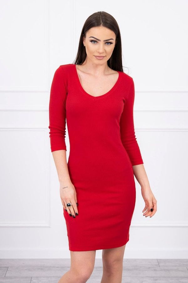 Kesi Dress with red neckline