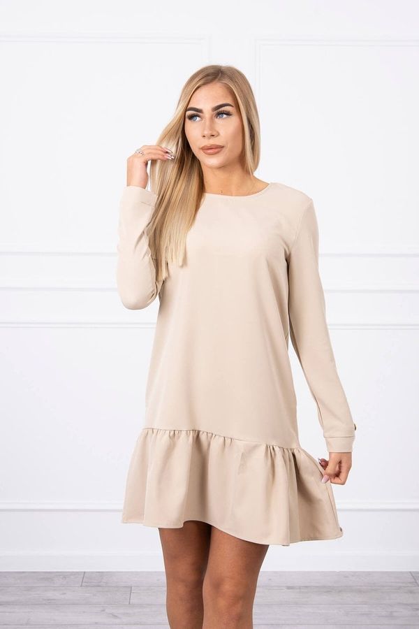 Kesi Dress with ruffle beige