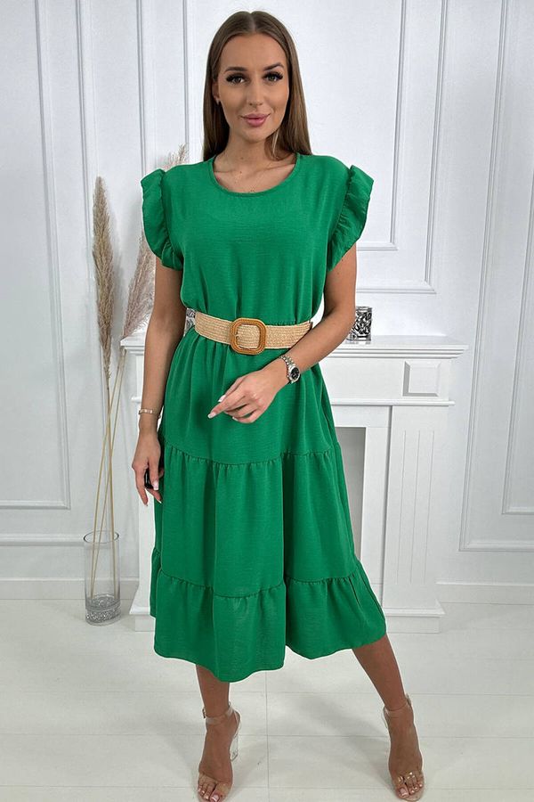 Kesi Dress with ruffles green