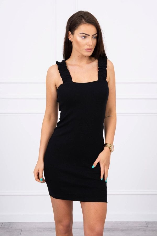 Kesi Dress with ruffles on straps black