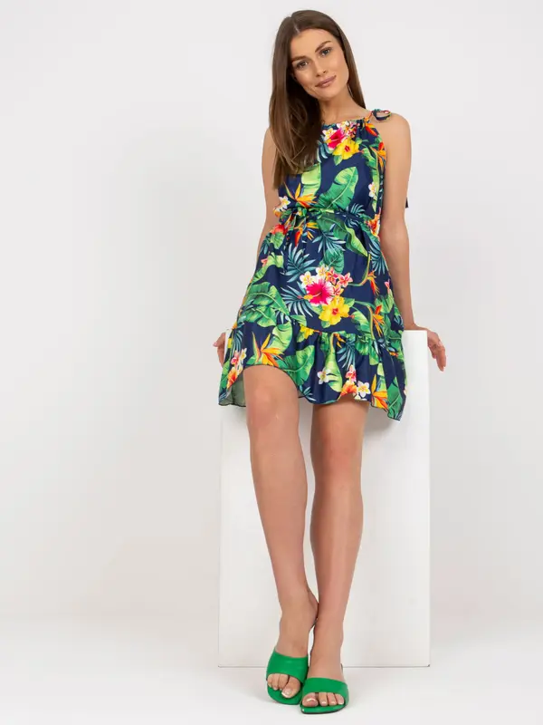 RUE PARIS Dress-WN-SK-0806-1.63P-navy blue