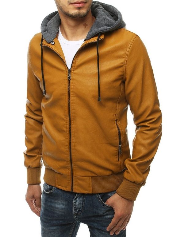 DStreet DStreet Kurtka męska skórzana kamelowa