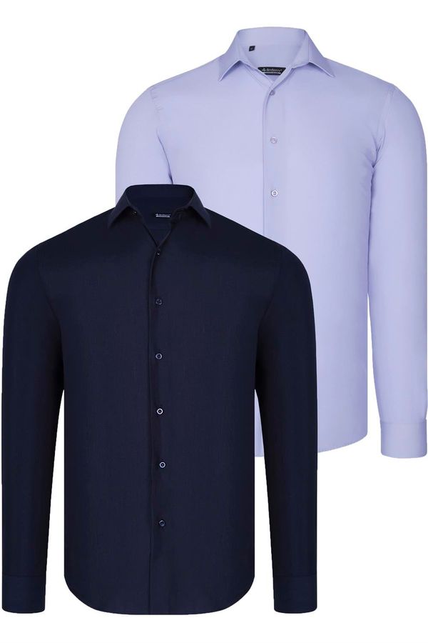 dewberry DUAL SET G726 DEWBERRY MENS SHIRTS-LACIER-BLUE-LILAC