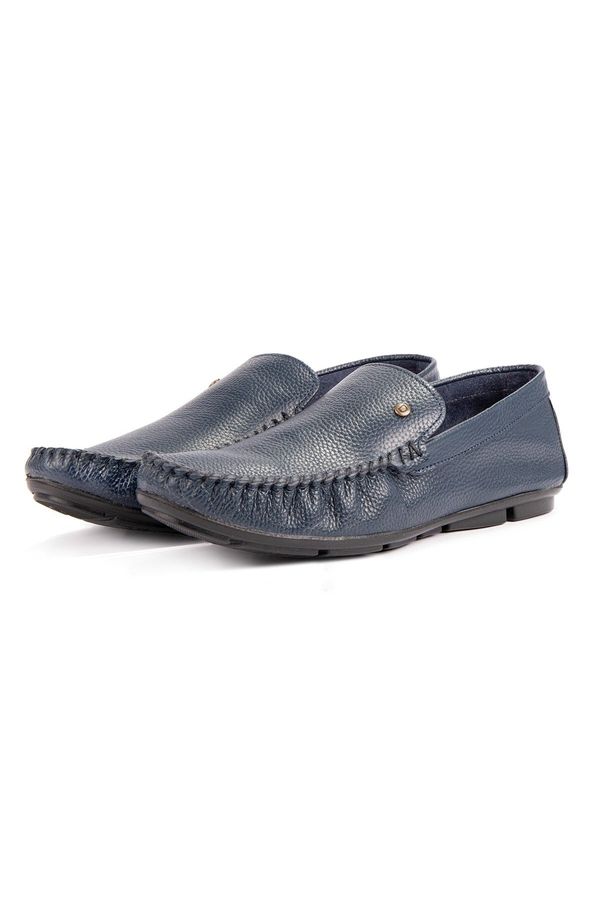 Ducavelli Ducavelli Attic Genuine Leather Men's Casual Shoes, Rok Loafers Shoes Navy.