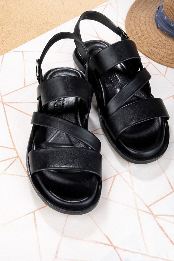 Ducavelli Ducavelli Roma Genuine Leather Men's Sandals, Genuine Leather Sandals, Orthopedic Sole Sandals, Lightweight Leather.