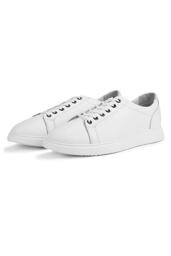 Ducavelli Ducavelli Verano Genuine Leather Men's Casual Shoes, Summer Sports Shoes, Lightweight Shoes, White Leather Shoes.