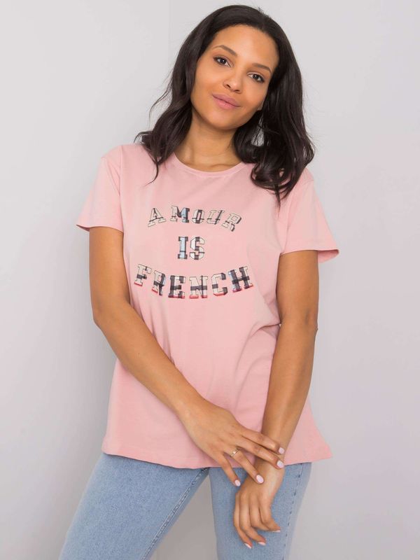 Fashionhunters Dusty pink Elani T-shirt