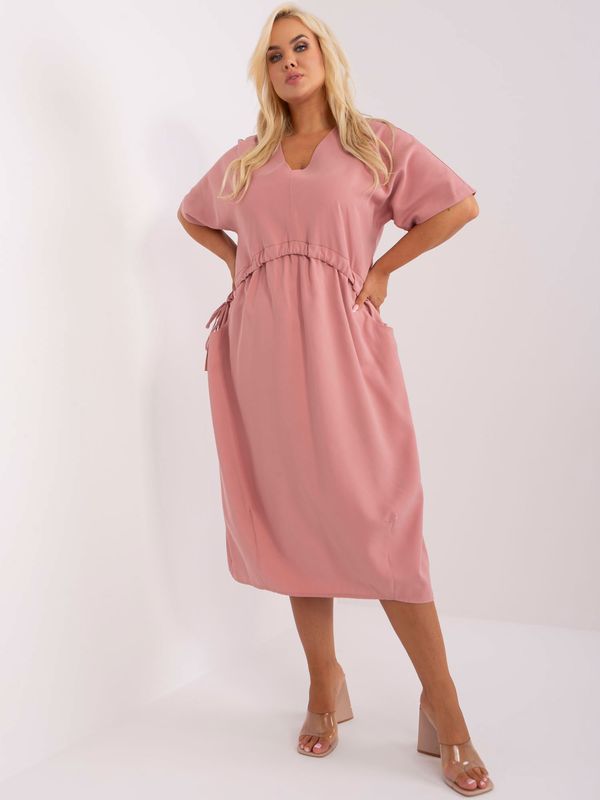 Fashionhunters Dusty pink oversized midi dress ZULUNA