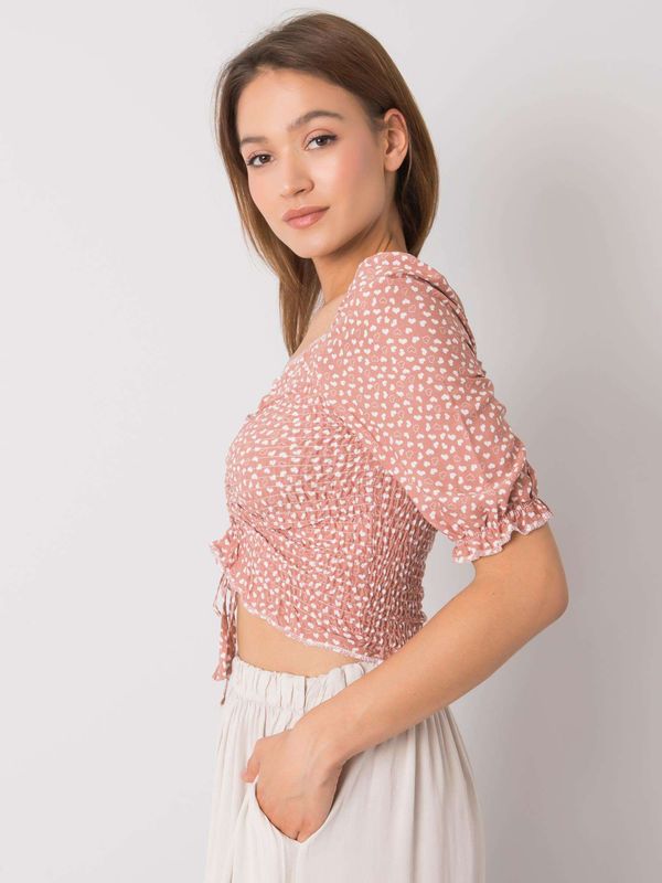 Fashionhunters Dusty pink short blouse Anthea RUE PARIS