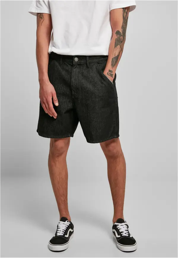 Urban Classics Eco-friendly denim Bermuda shorts black washed