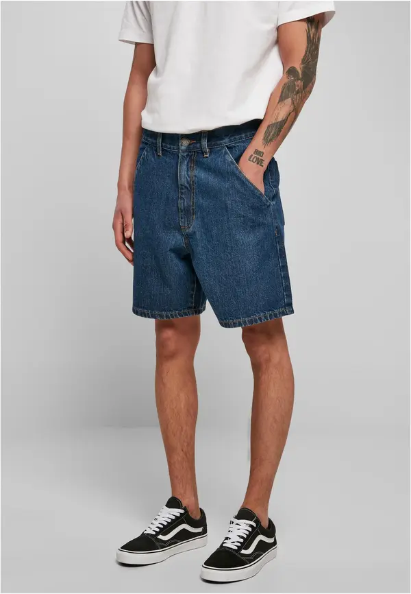 Urban Classics Eco-friendly denim Bermuda shorts washed in indigo