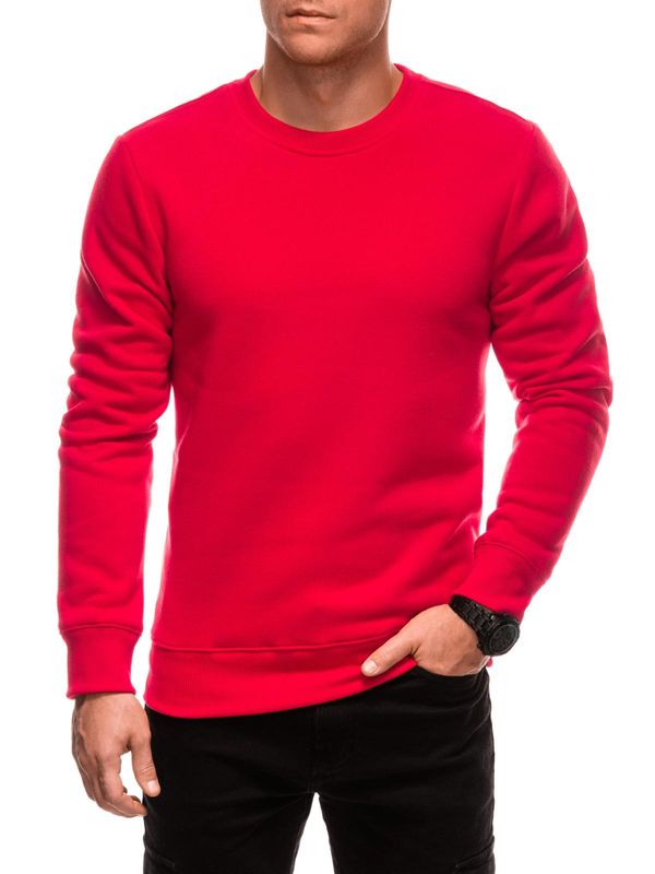 Edoti Edoti BASIC men's uniform round neck sweatshirt - red