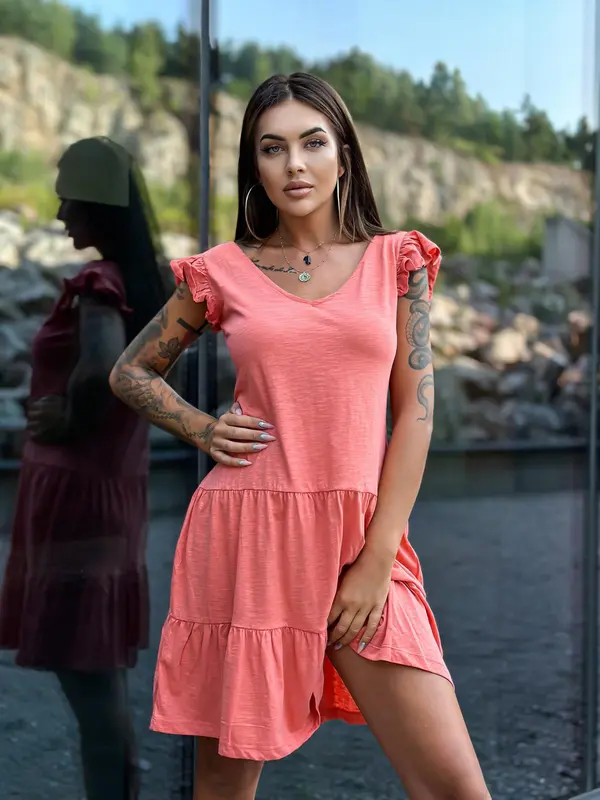 Edoti Edoti Dress with frills on shoulders