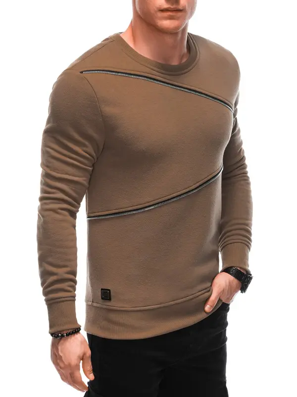 Edoti Edoti Men's sweatshirt with decorative zippers OM-SSNZ-22FW-005