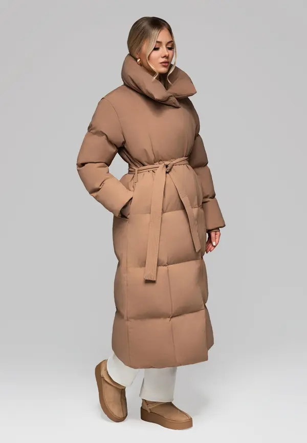 Edoti Edoti Women's quilted long jacket with belt OW-JALJ-0104 v3