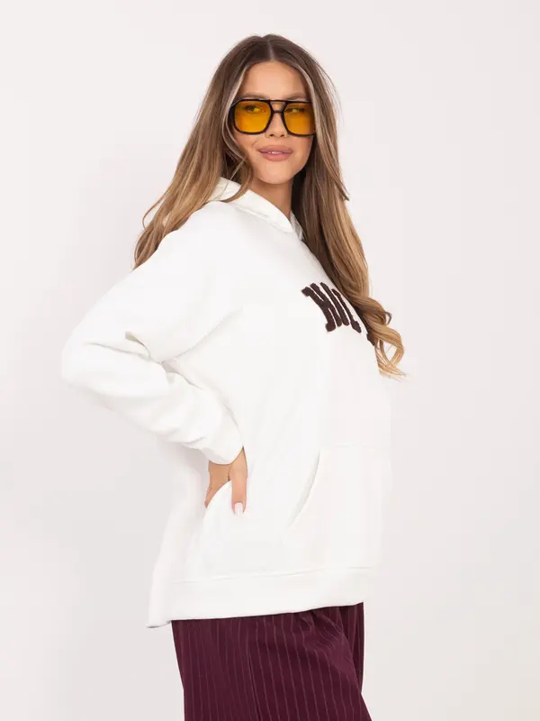 RUE PARIS Ekru pulover s kapuco