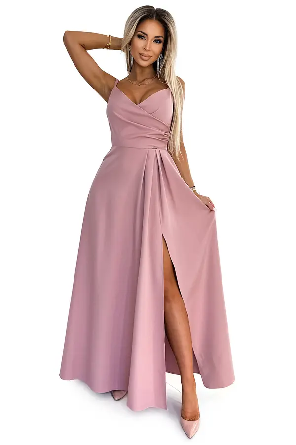NUMOCO Elegant long maxi dress with straps Numoco