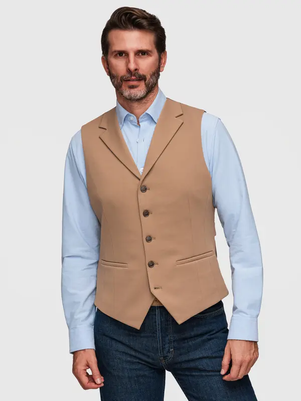 Ombre Eleganten moški ombre telovnik z reverji