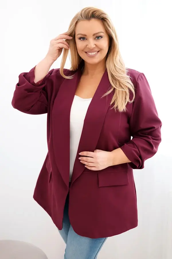 Kesi Włoski Elegantna jakna za ženske plus size v barvi slive