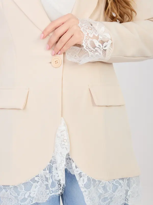 Factory Price Elegantna svetlo bež jakna