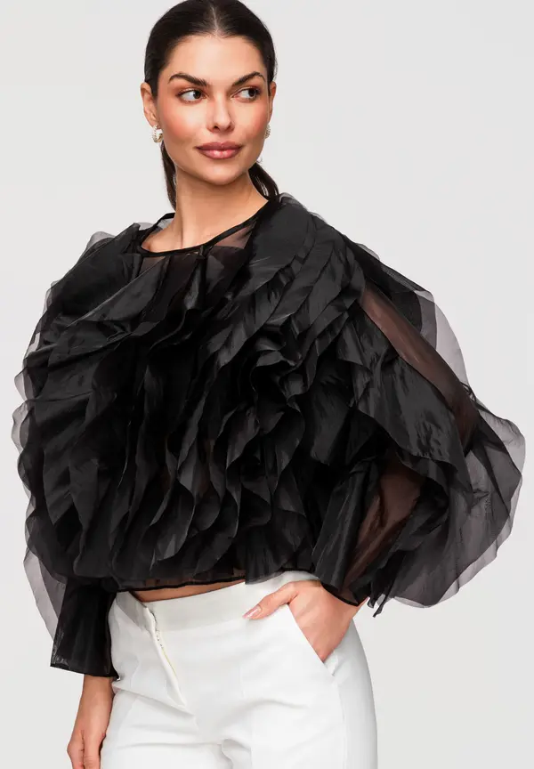 Edoti Elegantna ženska bluza z volančki