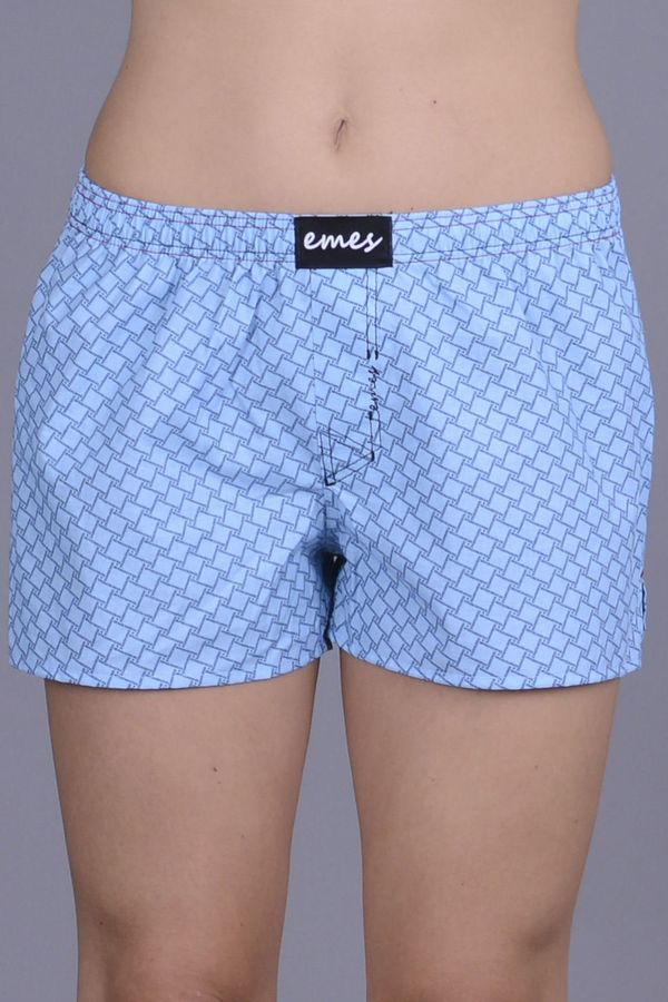 emes Emes light blue shorts with patterns