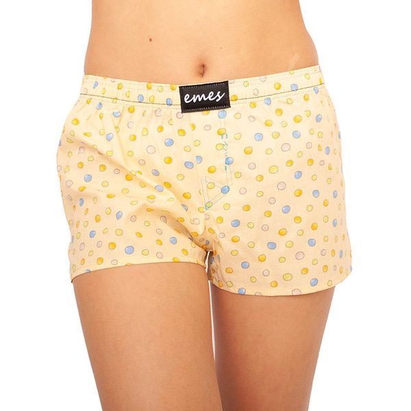 emes Emes light yellow shorts with polka dots