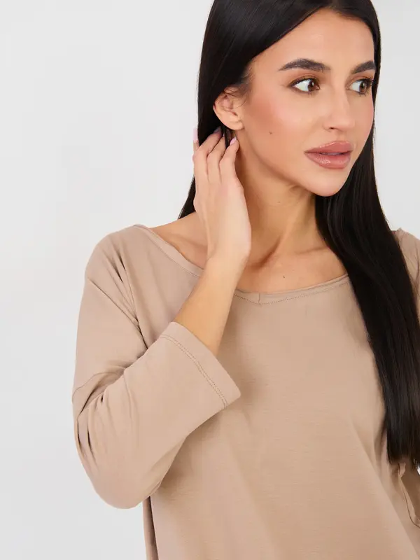 RUE PARIS Enobarvna bež bluza