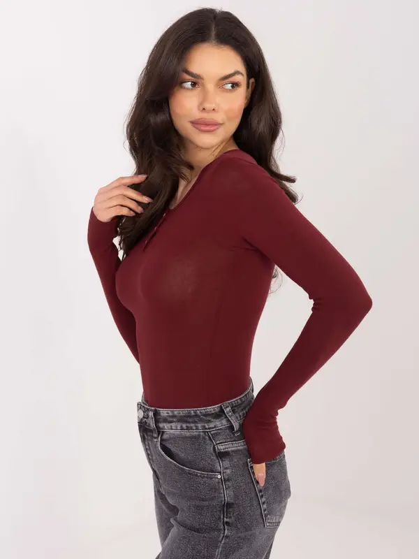 Factory Price Enobarvna bordo bluza