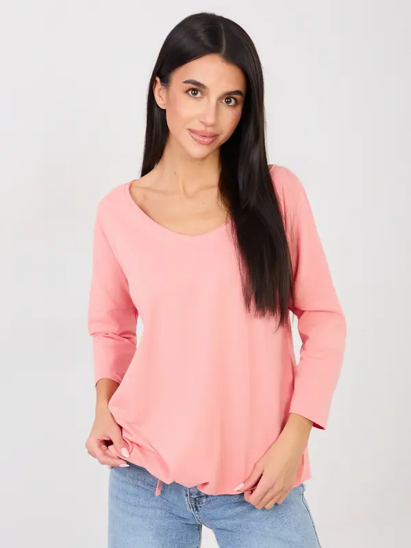 RUE PARIS Enobarvna breskova bluza
