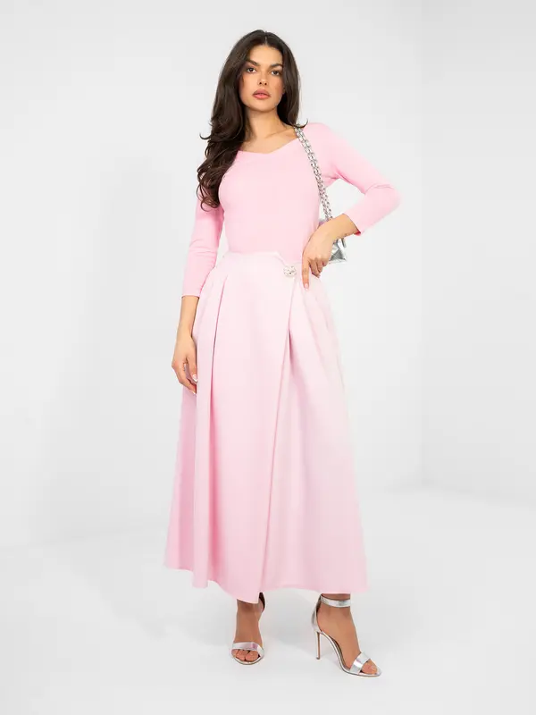 RUE PARIS Enobarvna pastelna bluza s 3/4 rokavi