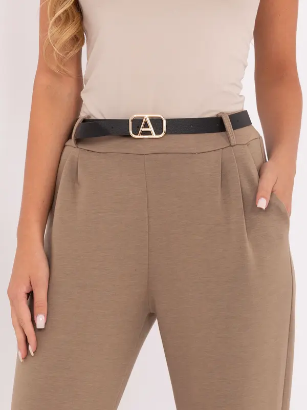 Factory Price Enobarvne hlače v temno bež barvi