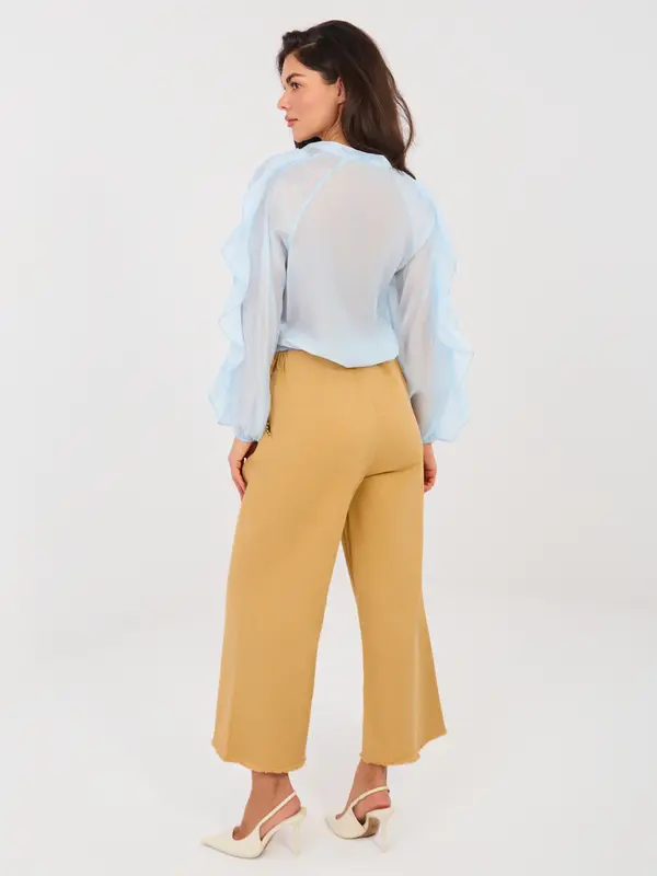 Italy Moda Enostavne hlače iz kamelje kože