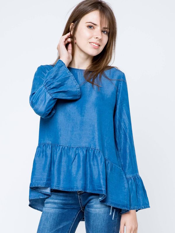 Euphory Euphora blouse a'la jeans fastened with buttons at the back blue