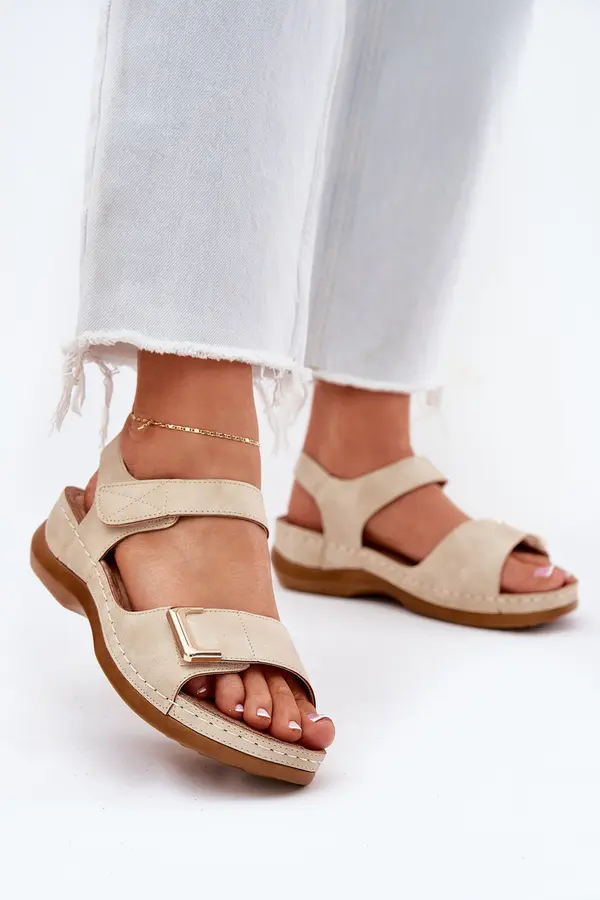 EVENTO EVENTO Comfortable Women's Wedge Sandals Beige Sadevale