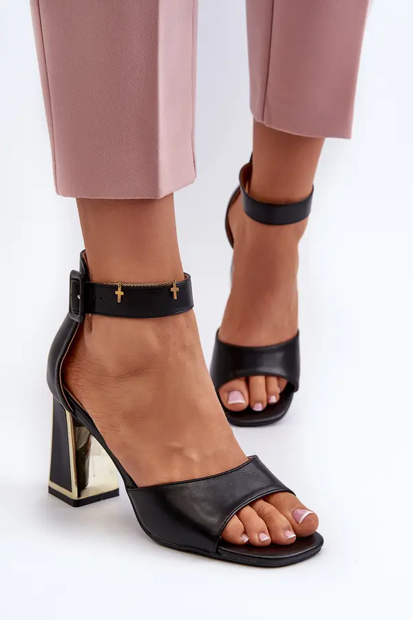 EVENTO EVENTO Elegant Black Women's Sandals with Heel Rosazara