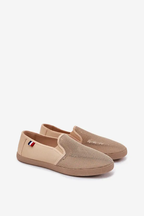EVENTO EVENTO Men's Perforated Sneakers Beige Koboru