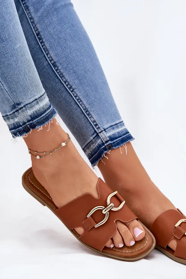 EVENTO EVENTO Women Flat Sandals With Decorative Detail Camel Amiresna