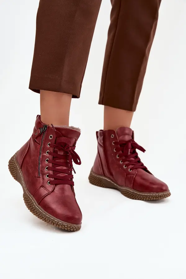 EVENTO EVENTO Women's Boots Lined with Faux Fur from Eco Leather Bordeaux Ulverina